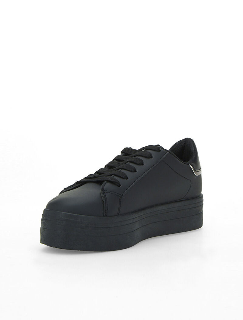 Sneakers compensées contrefort métallique - noir - 3