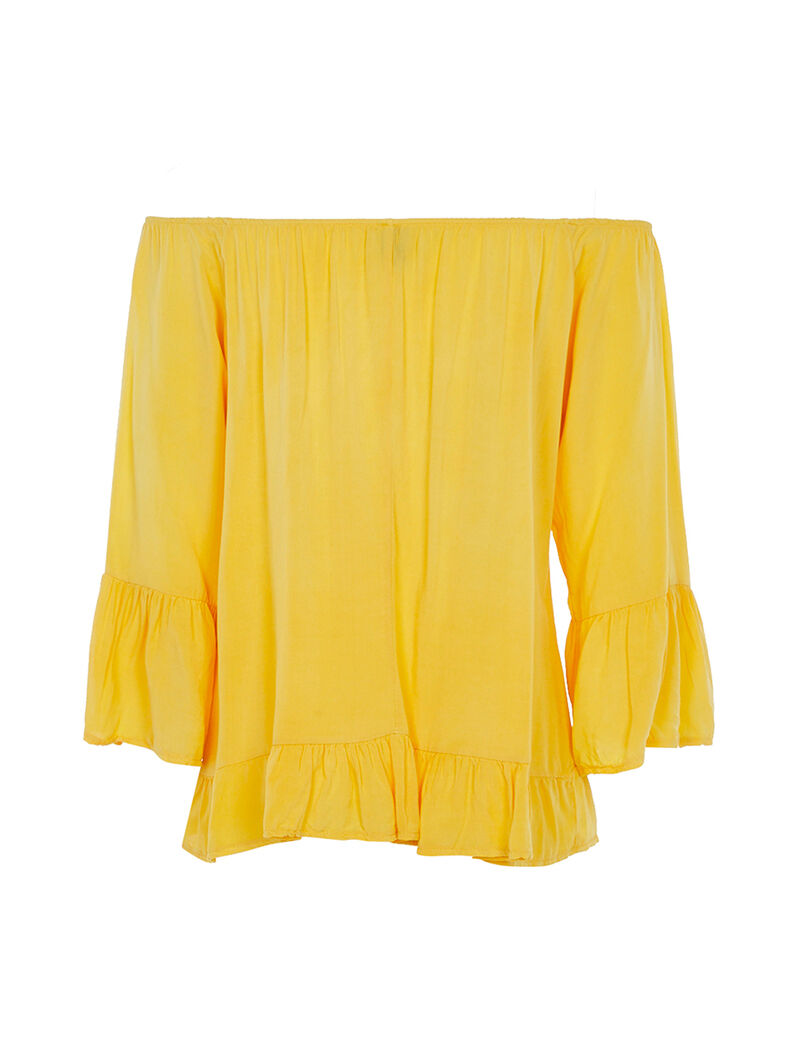 Blouse fluide volantée - jaune - 2