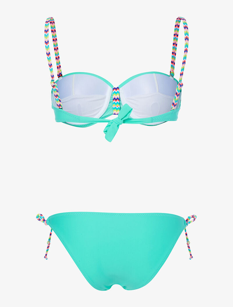 Bikini bretelles zig-zag - turquoise - 2