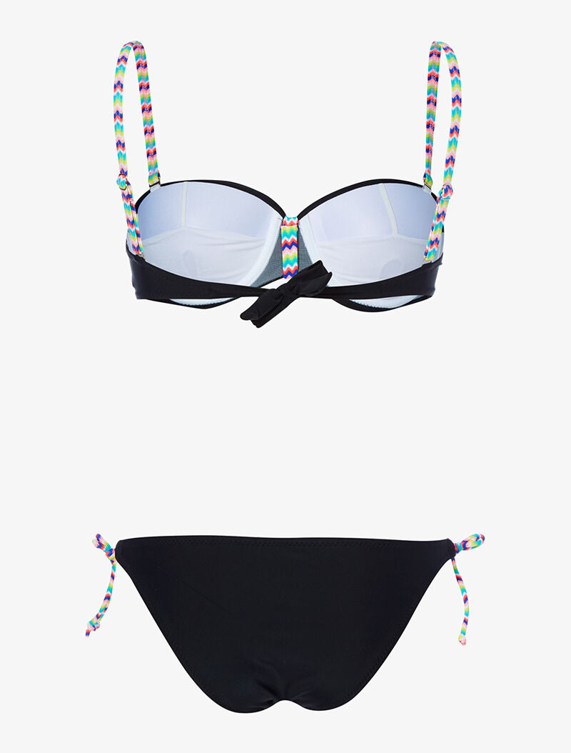 Bikini bretelles zig-zag - noir - 2