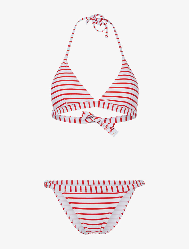 Bikini imprimé marinière - rouge - 1