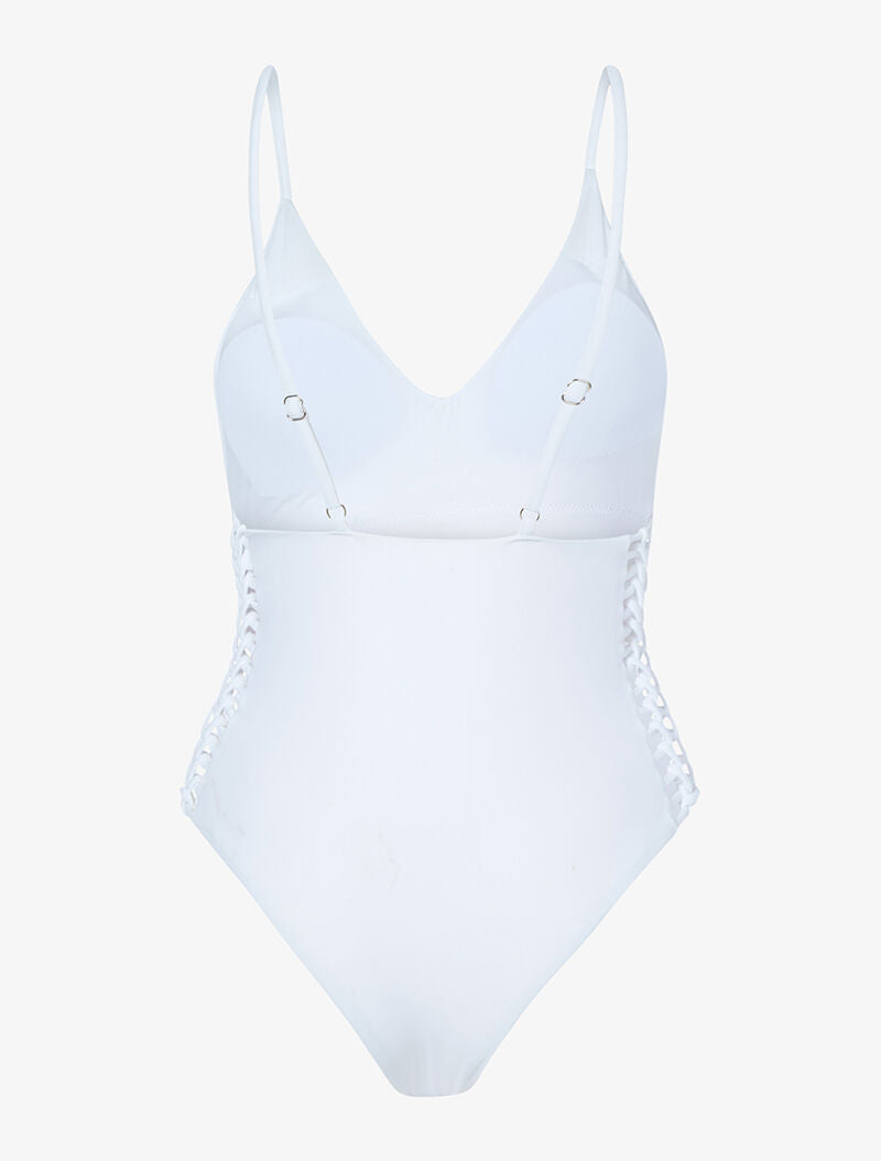 Monokini ajouré sur les côtés - blanc - 2