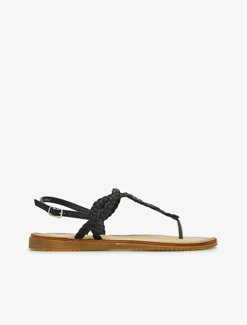 Nu-pieds tressés entremêlés - noir - 1