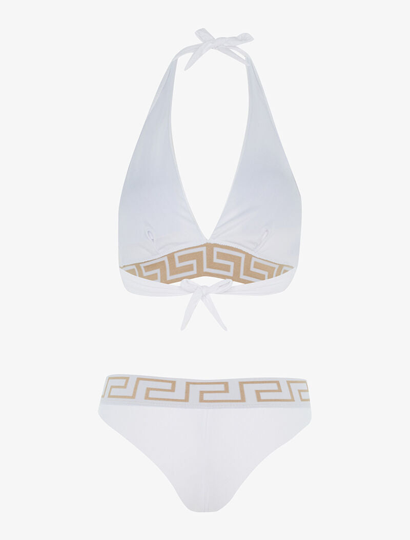 Bikini à imprimé grec - blanc - 2
