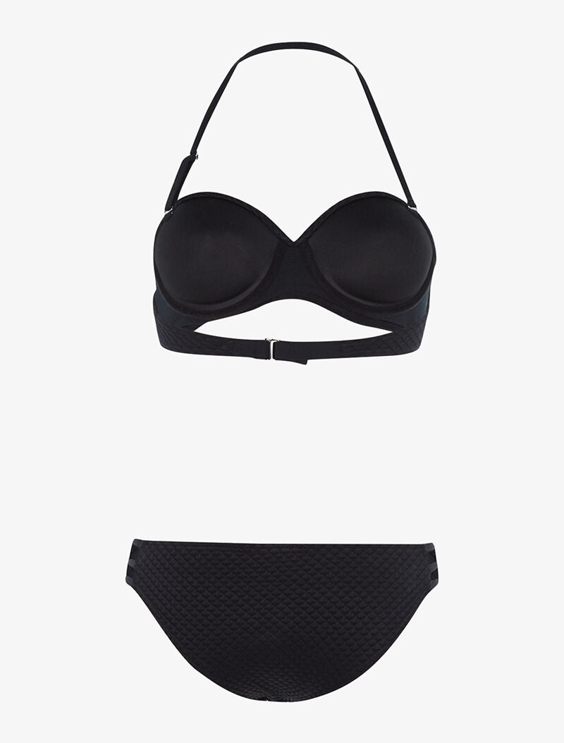Bikini coutures losanges - noir - 2