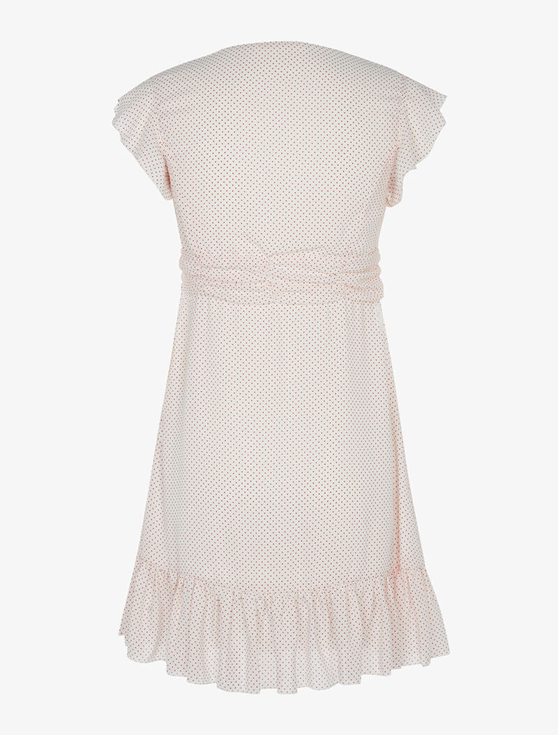 Robe volantée à pois - écru/rouge - 2
