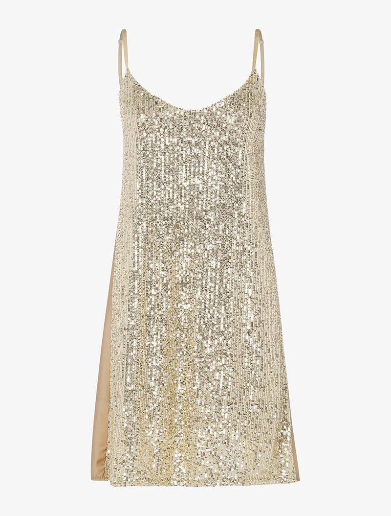 Robe droite disco - or - 1