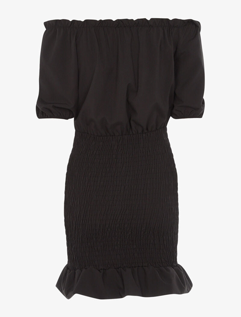 Robe ajustée à volants - noir - 2