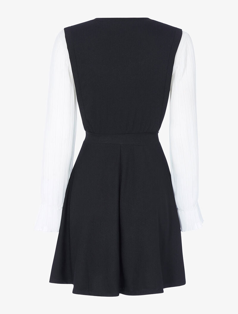 Robe patineuse effet de superposition - noir - 2