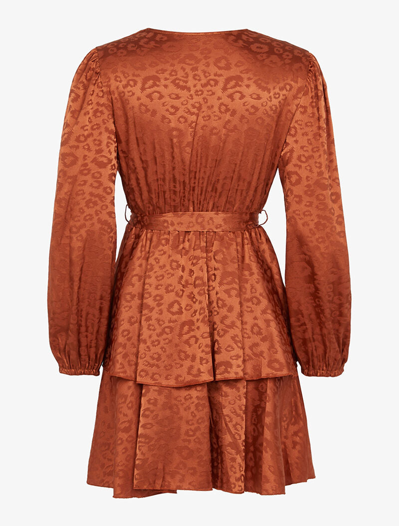 Tunique satinée volantée - orange - 2