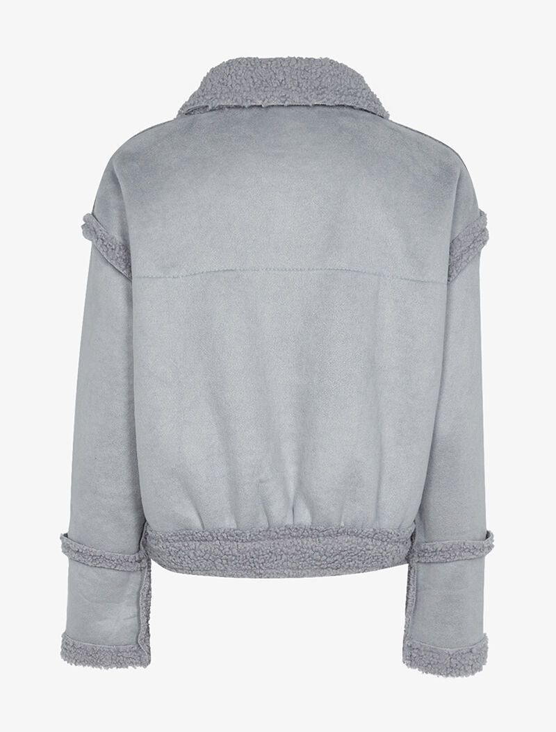 Veste courte duveteuse - corail - 2