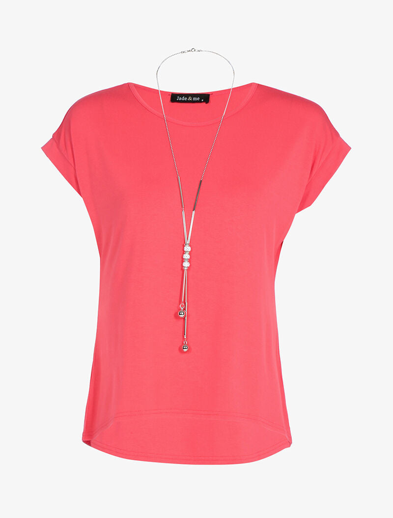 Top fluide avec sautoir - corail - 3