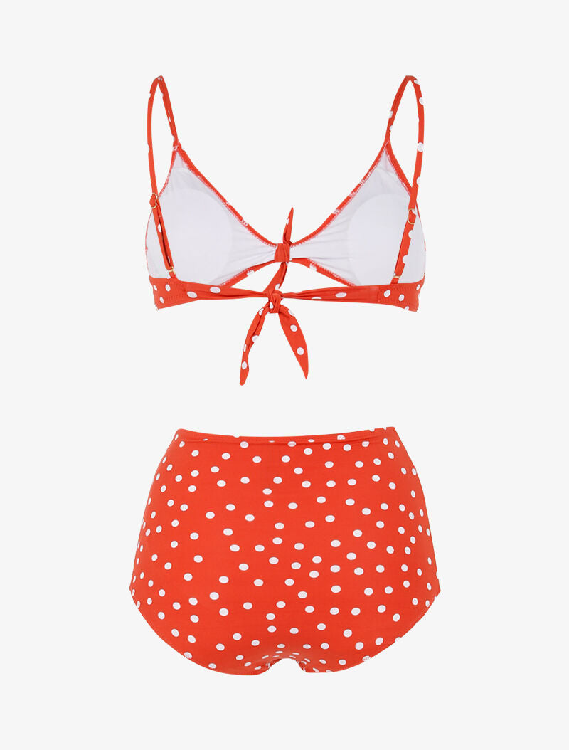 Bikini à imprimé pois - brique - 2