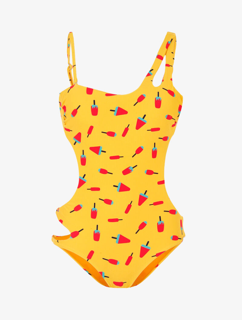 Trikini à imprimé sorbets - jaune - 1