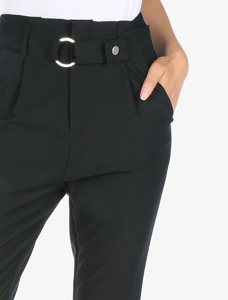 Effen 7/8 broek - zwart