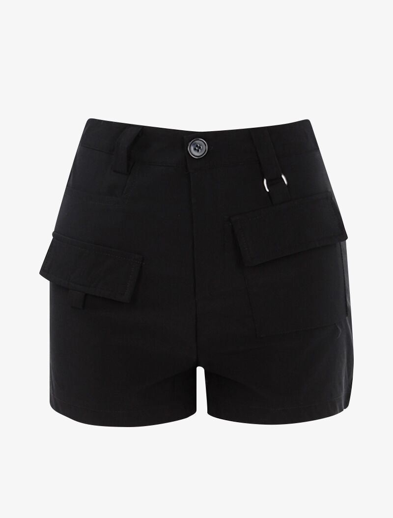 Mini short à poches stylisées - noir - 1