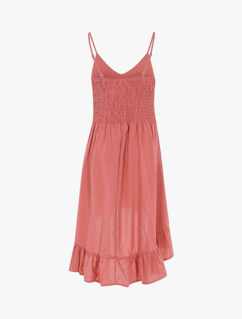 Robe asymétrique volantée - rose - 3