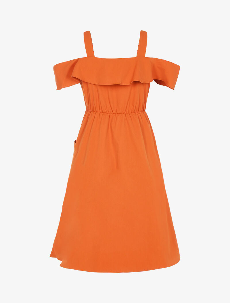 Robe à épaules nues - orange - 2