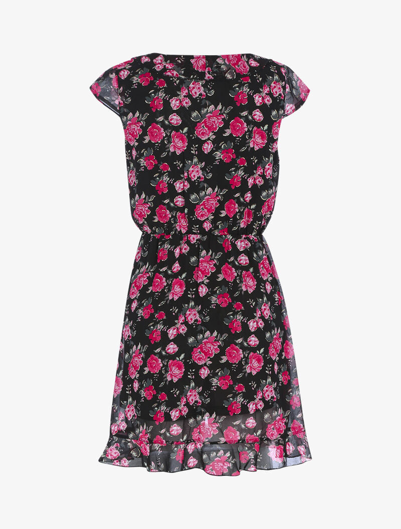 Robe cache-coeur à imprimé floral - noir - 2
