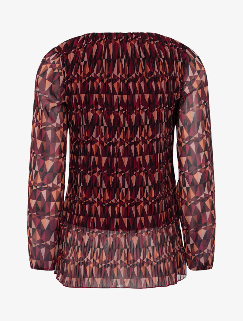 Blouse à imprimé géométrique graphique - lie de vin - 3