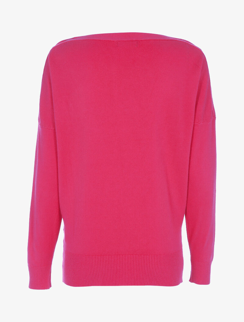 Pull doux à épaules zippées - fushia - 2
