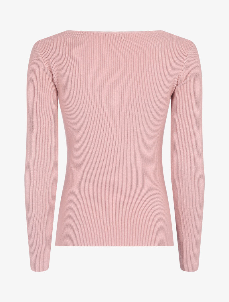 Pull à encolure torsadée - rose - 2