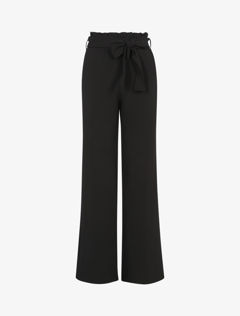 Pantalon ample à taille volantée - noir - 1