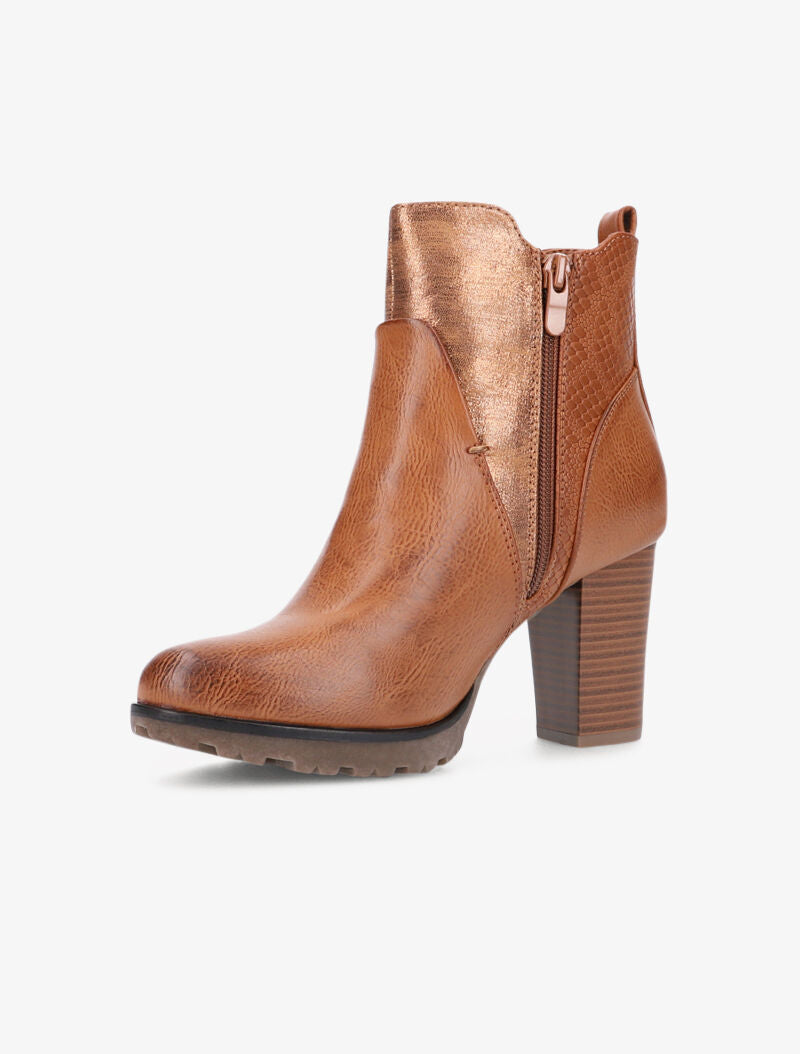 Bottines à détails style écailles - camel - 4