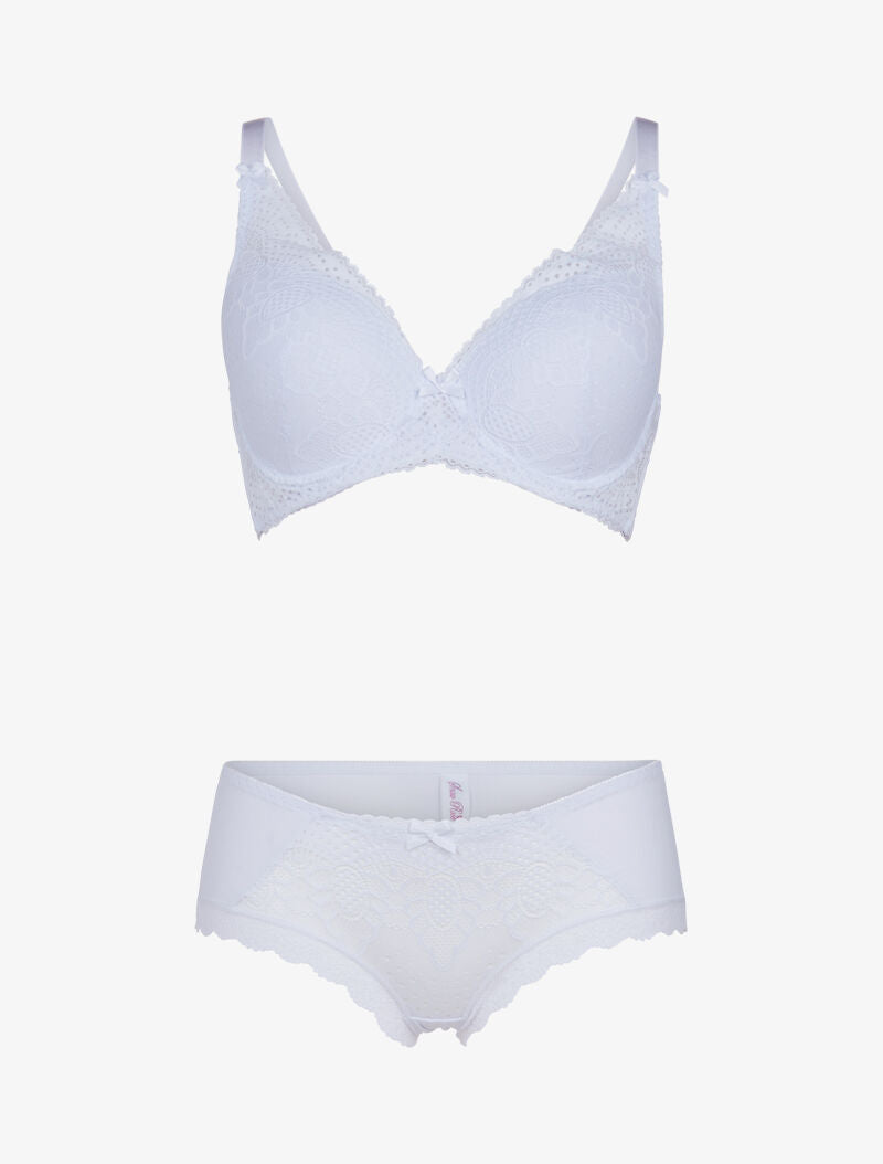 Ensemble à fleurs stylisées - blanc - 1