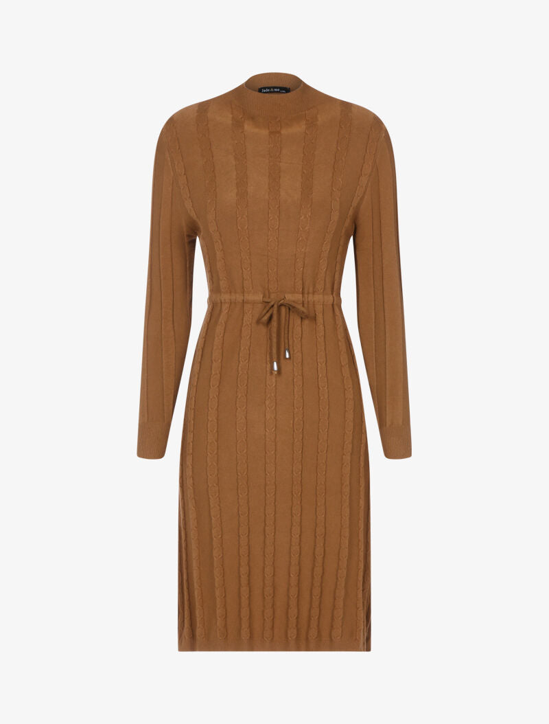 Robe pull à cordon de serrage - marron - 2