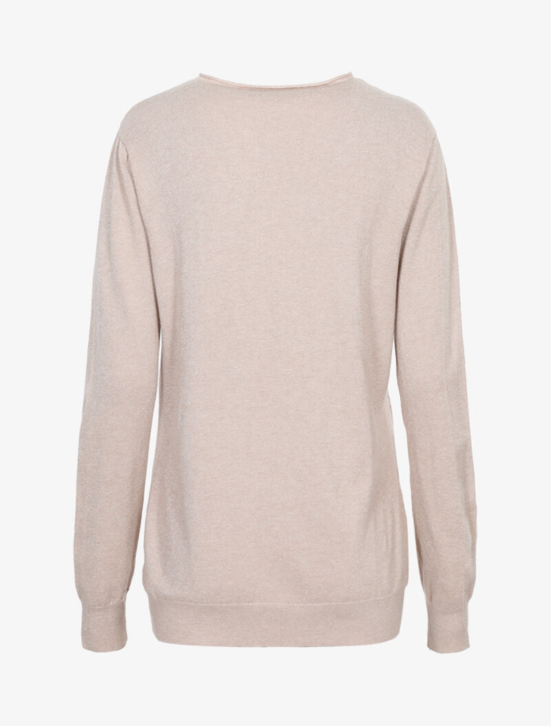 Pull long pailleté étoilé - beige - 2