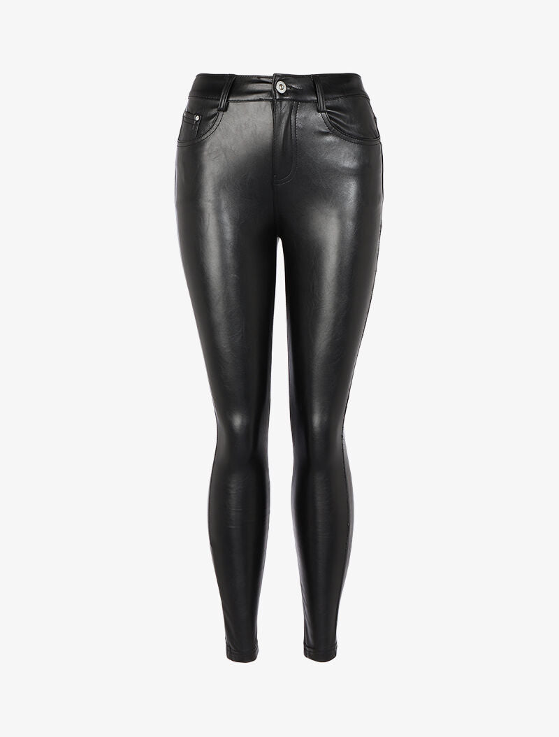 Jean en simili coupe skinny - noir - 3