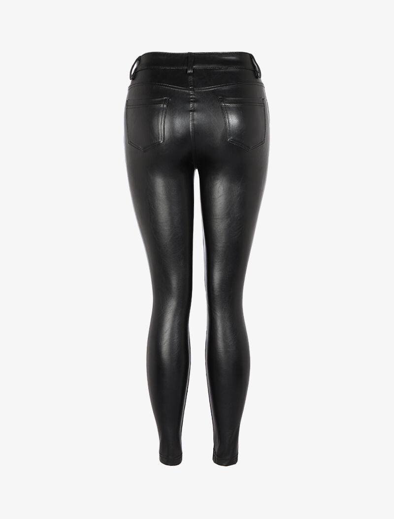 Jean en simili coupe skinny - noir - 2