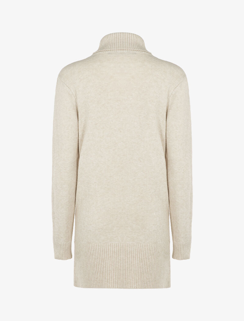 Robe pull à bandes texturées - beige - 3