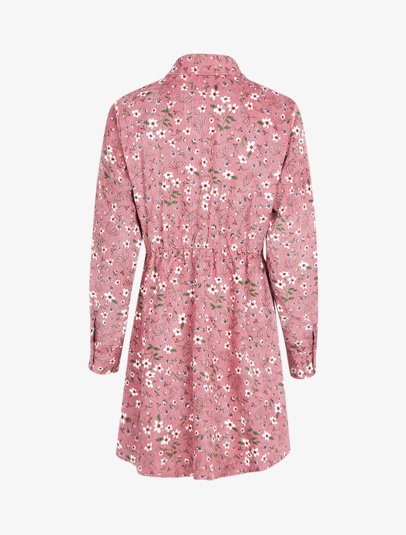 Robe côtelée à imprimé floral - rose - 2