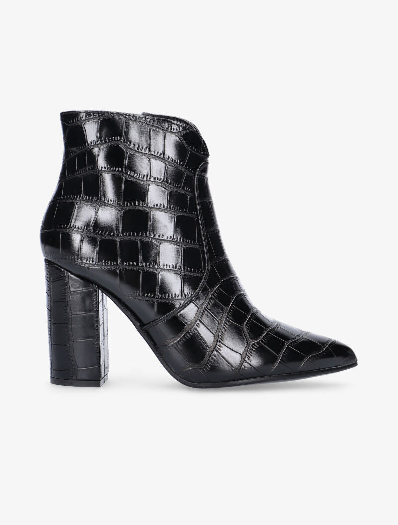 Bottines croco fendues - noir - 5