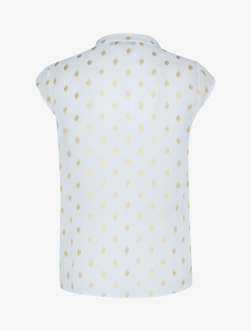 Top en voile à imprimé moucheté - blanc - 2