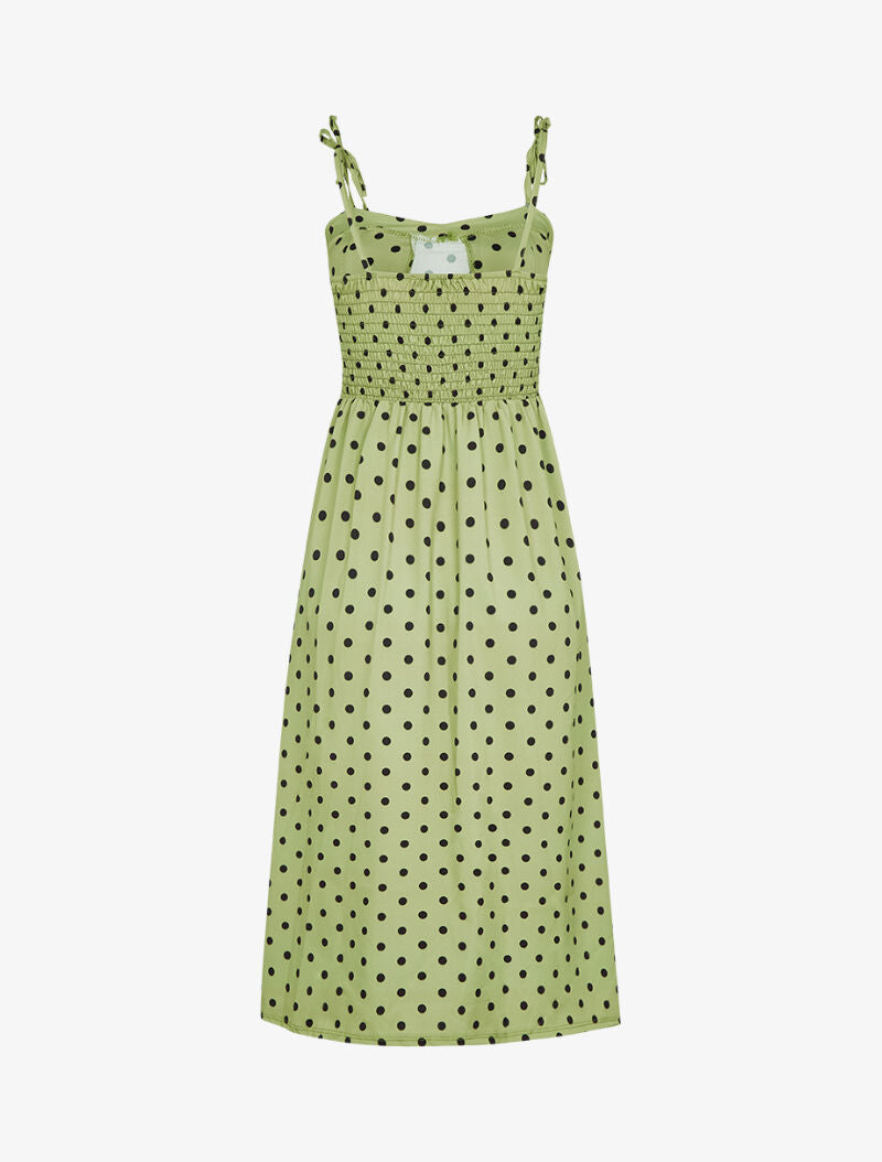 Robe fendue à pois - vert - 2