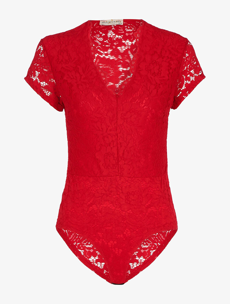 Body en dentelle - rouge - 3