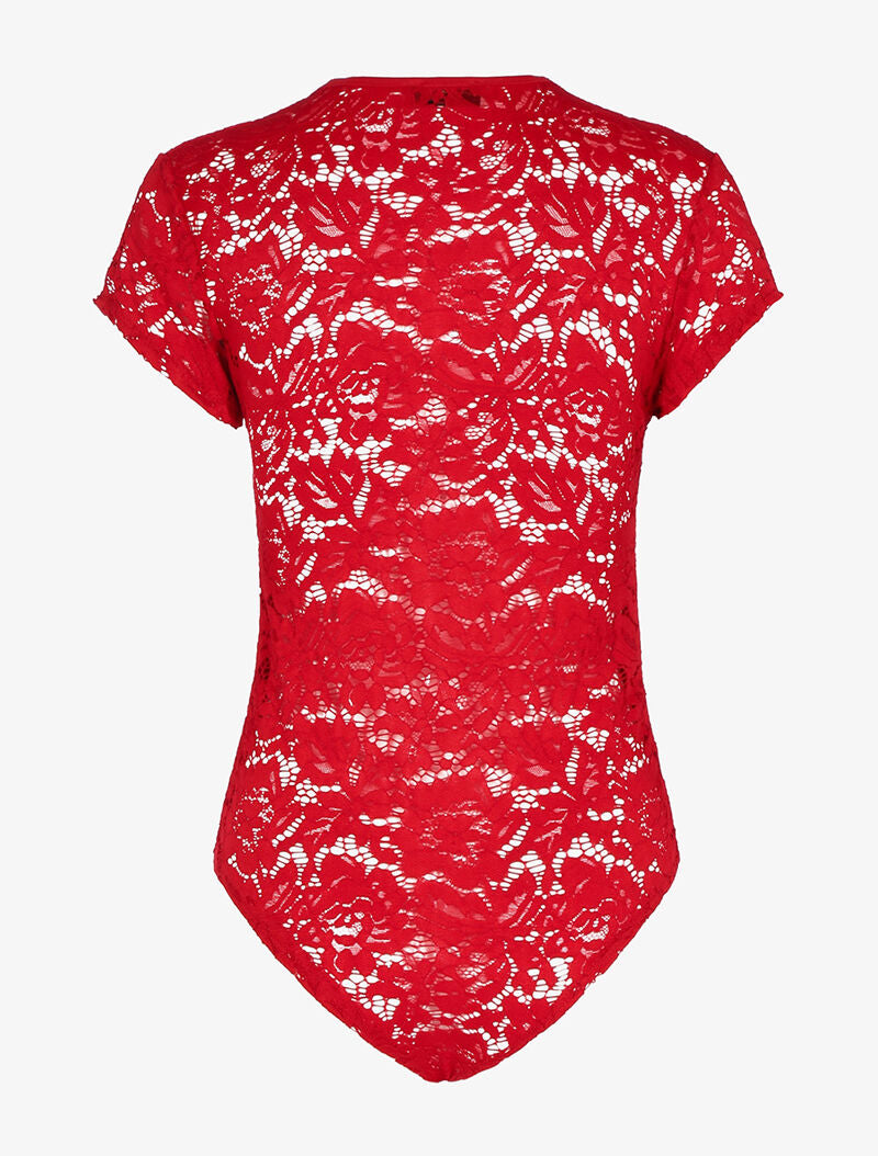 Body en dentelle - rouge - 2