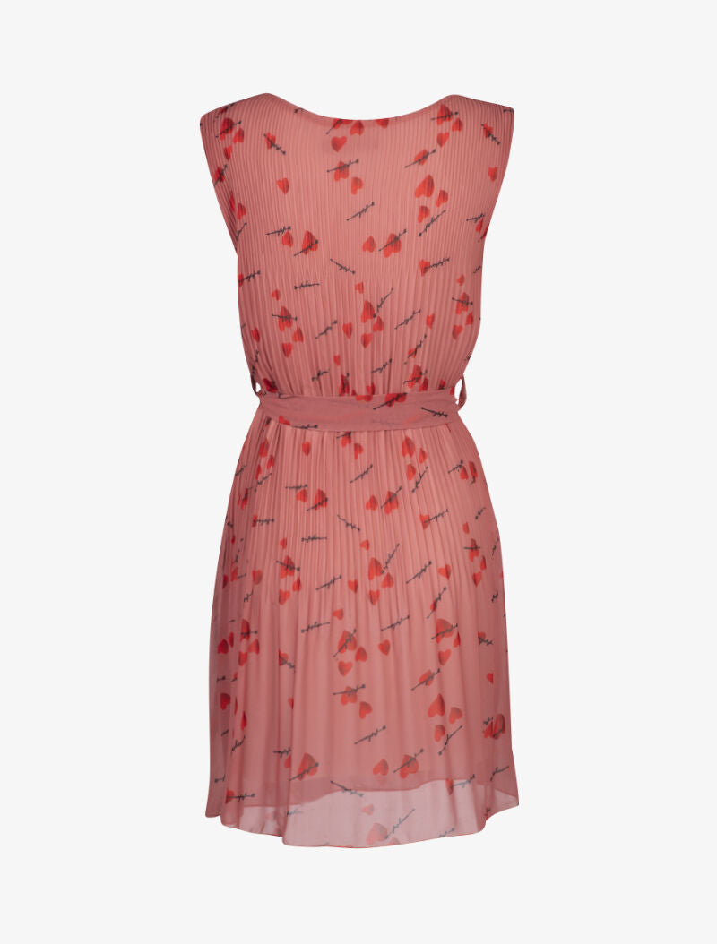 Robe gaufrée à imprimé coeurs - rose - 2