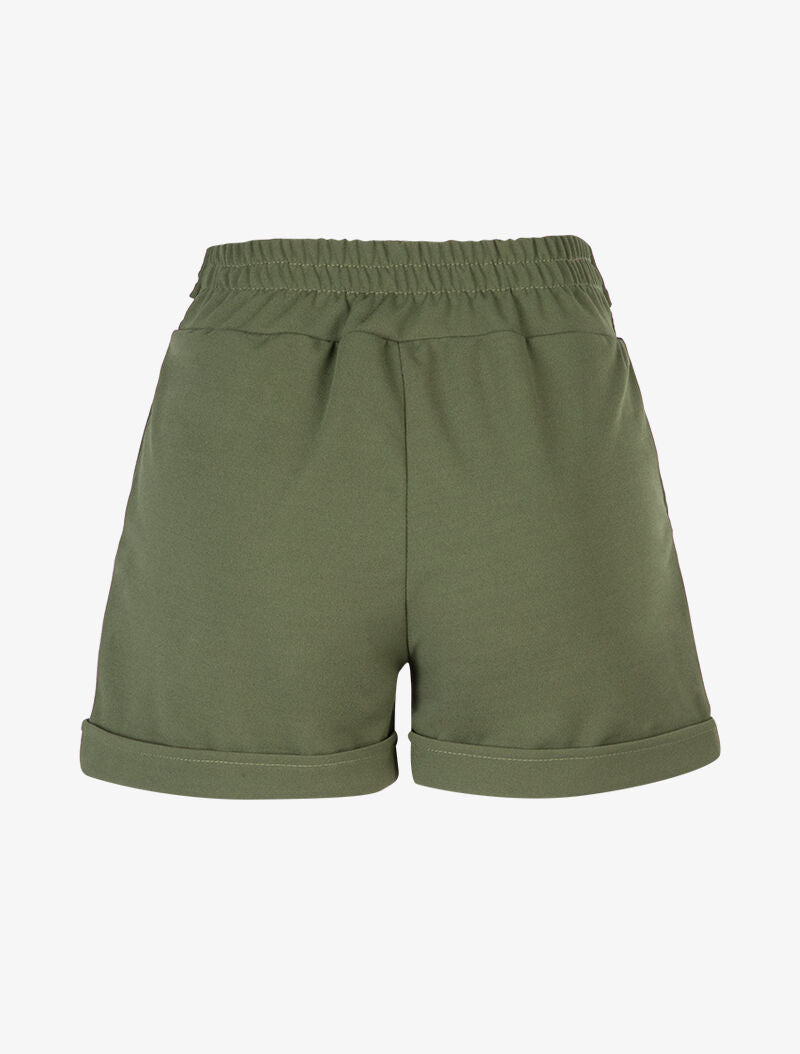 Short uni à ourlets - kaki - 2