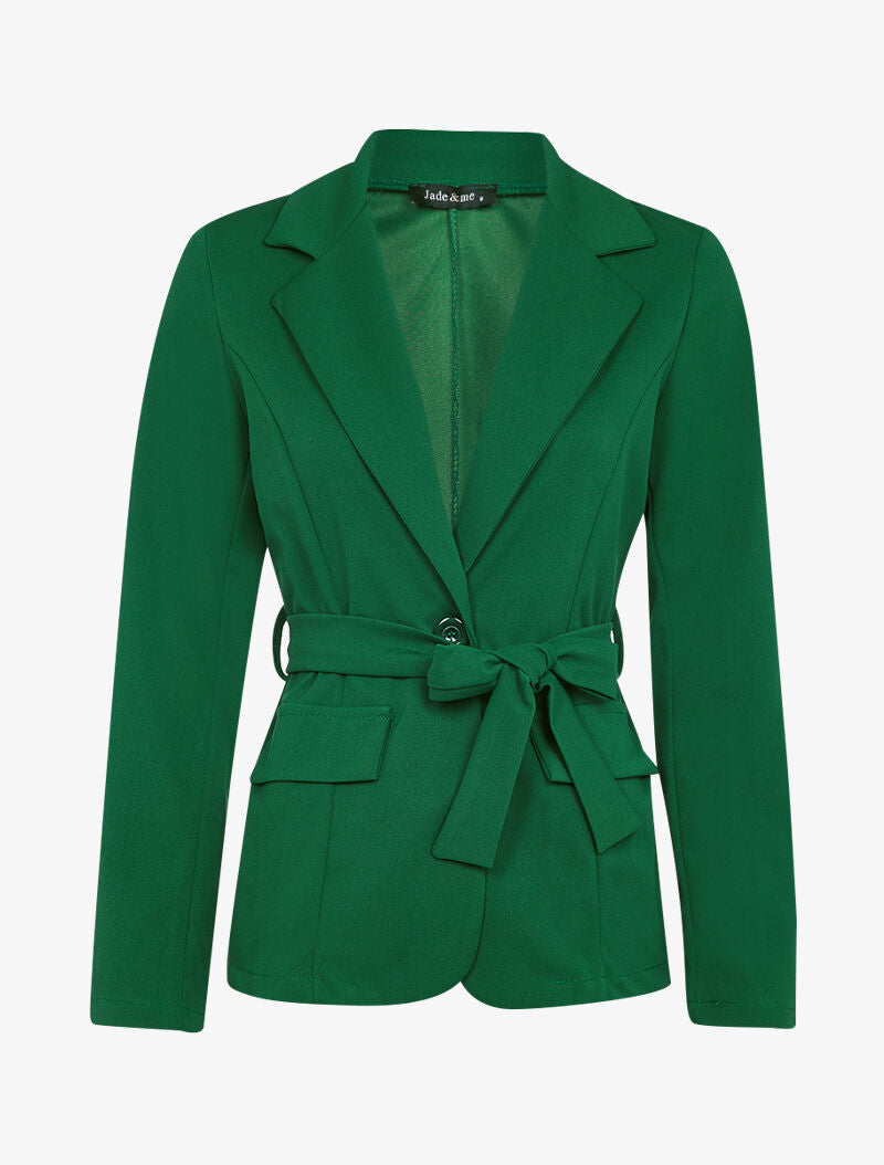 Veste fluide ceinturée - vert foncé - 3