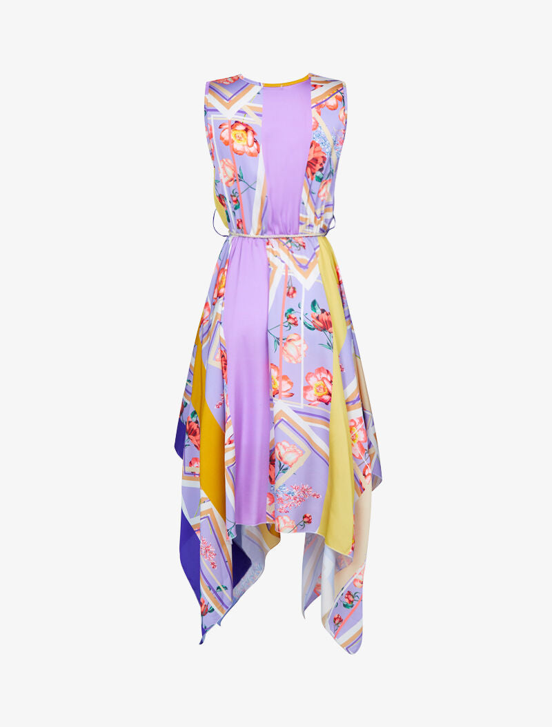 Robe asymétrique à imprimés - lilas - 2