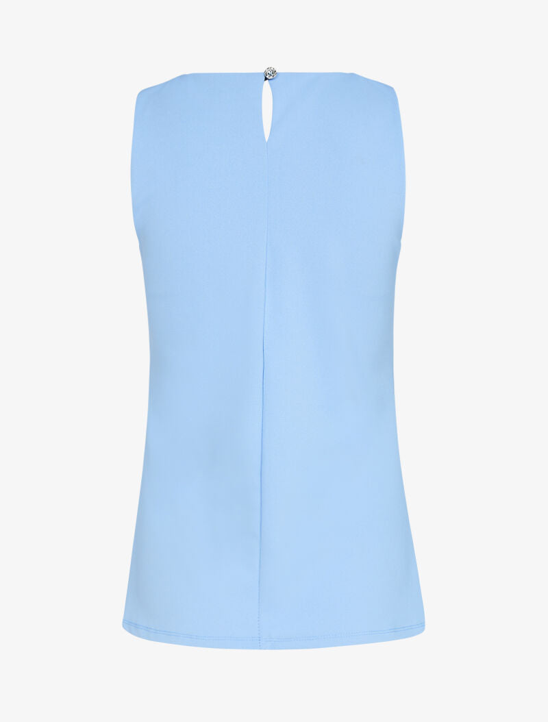 Top à décolleté ajouré à clous - bleu ciel - 3