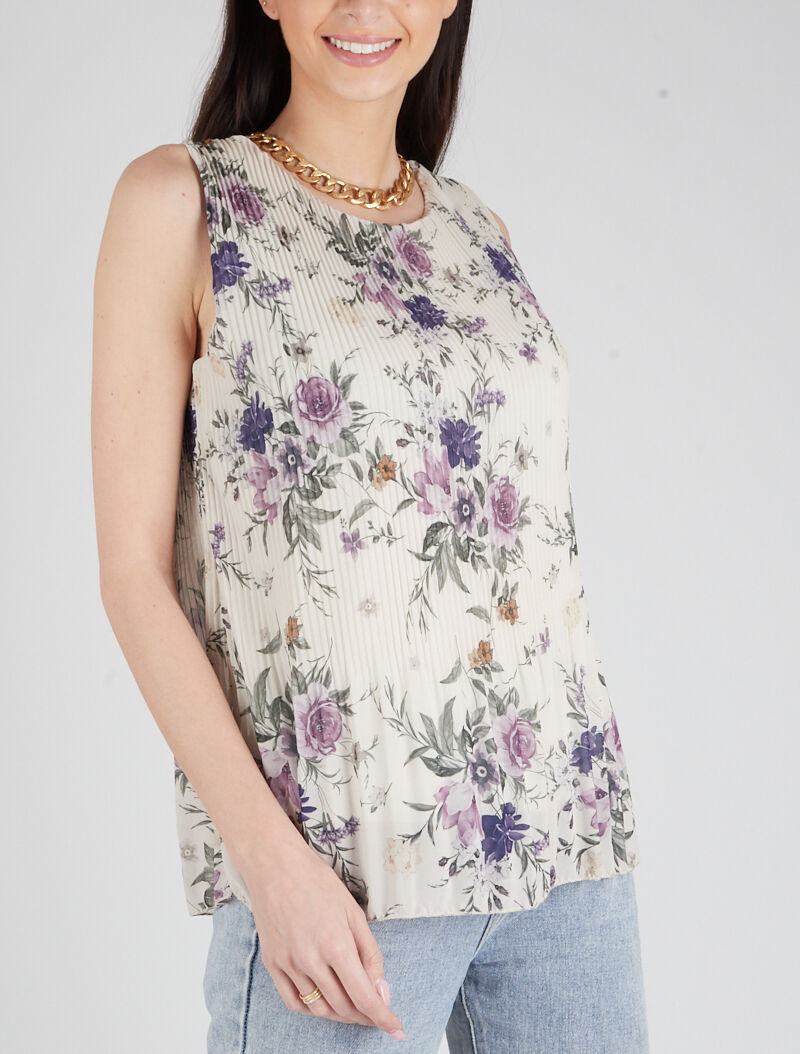 Top gaufré à imprimés - beige - 4