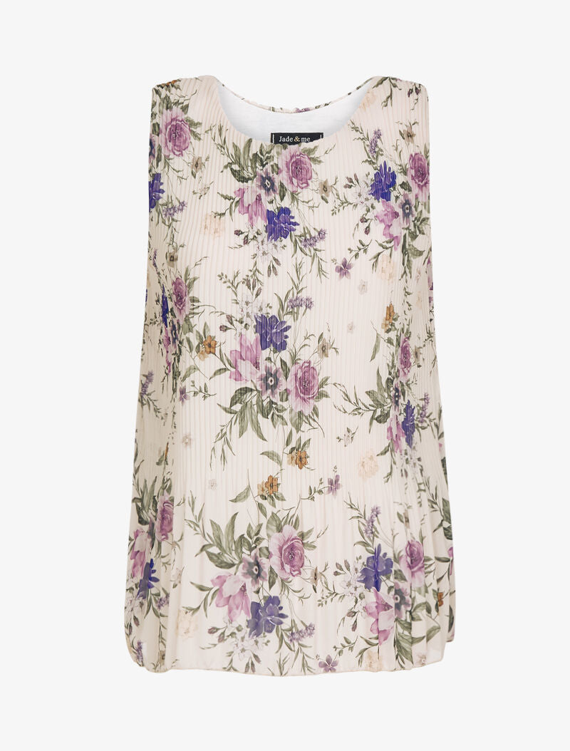 Top gaufré à imprimés - beige - 2