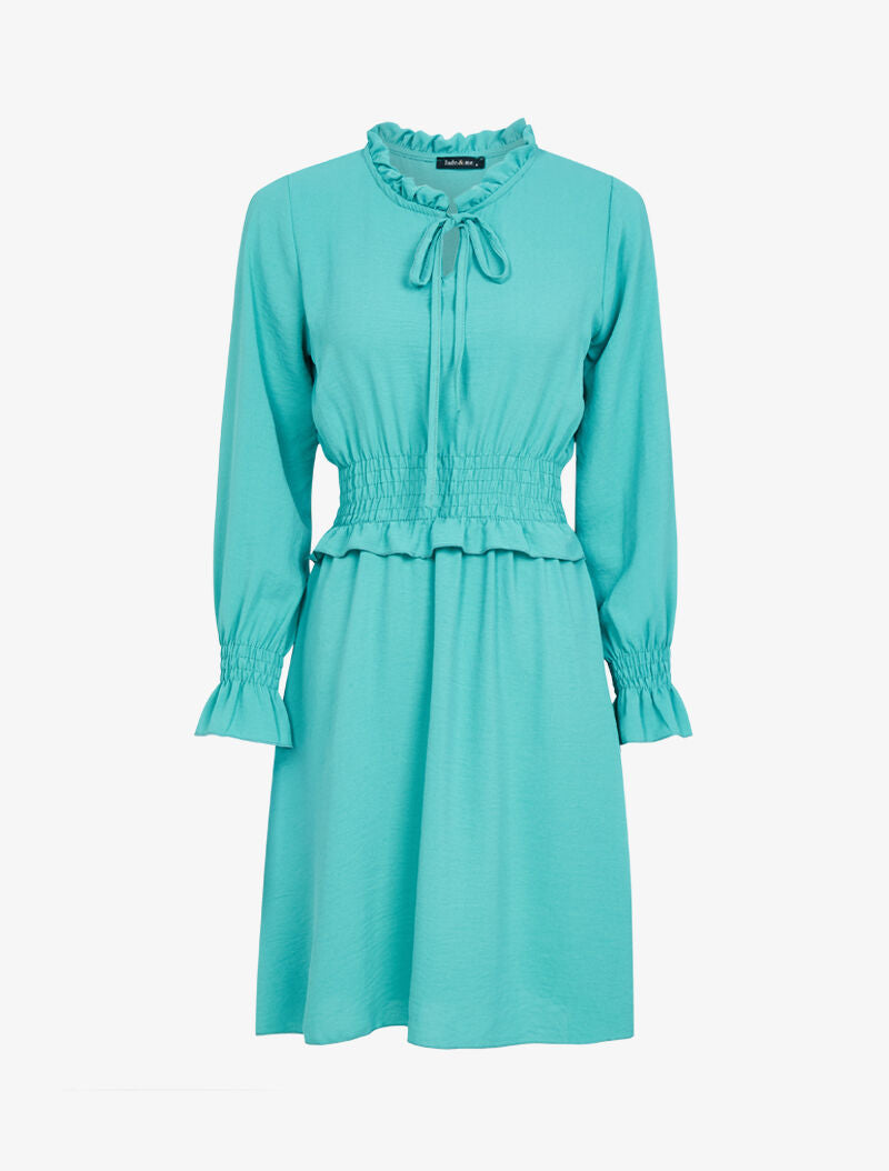 Robe patineuse à volants - turquoise - 2