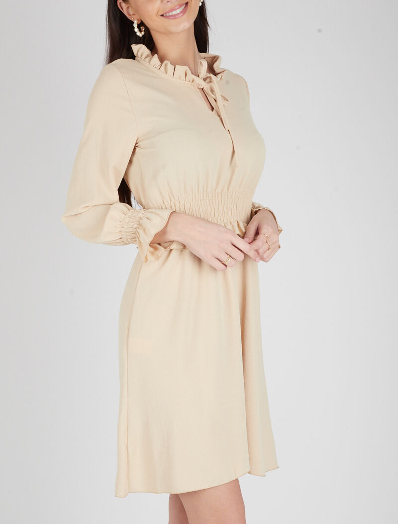 Robe patineuse à volants - camel - 5