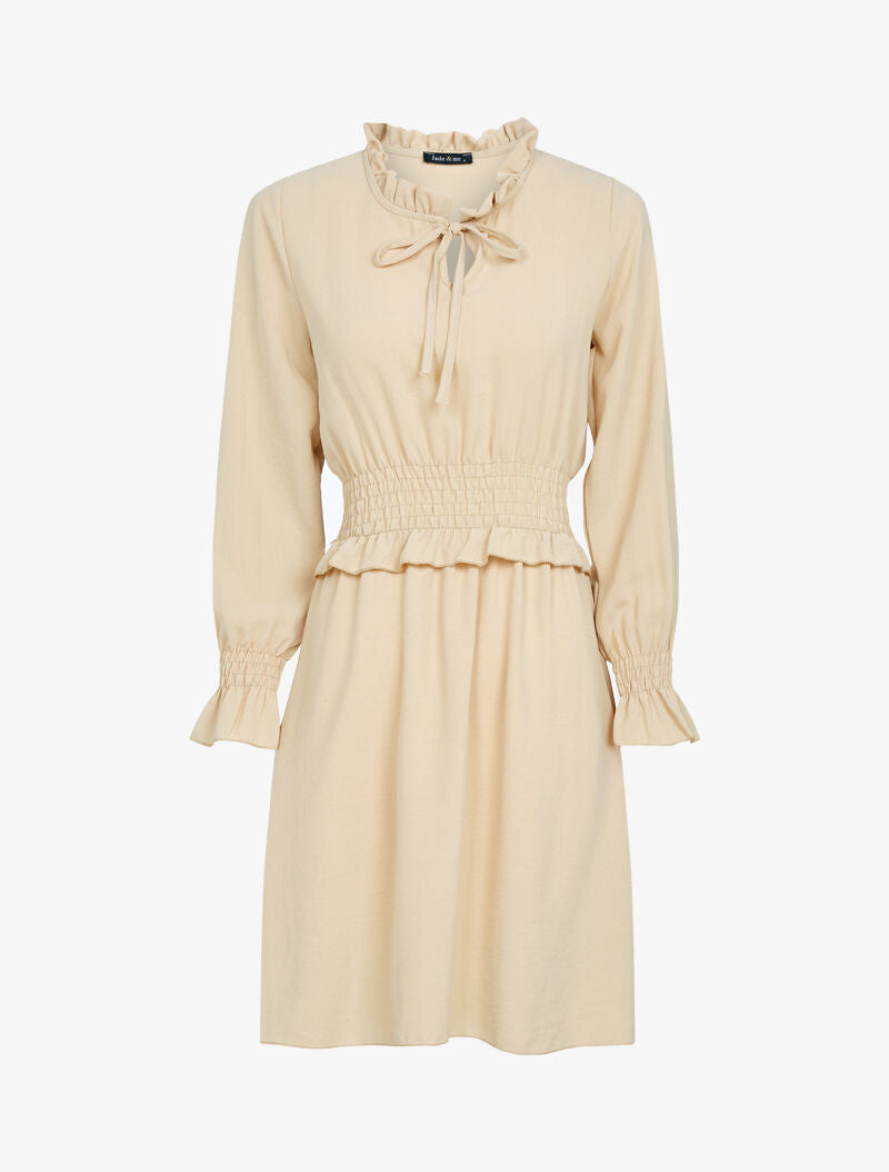 Robe patineuse à volants - camel - 3